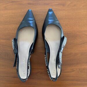Christian Dior size 39 J'adior lambskin flat with studded slingback